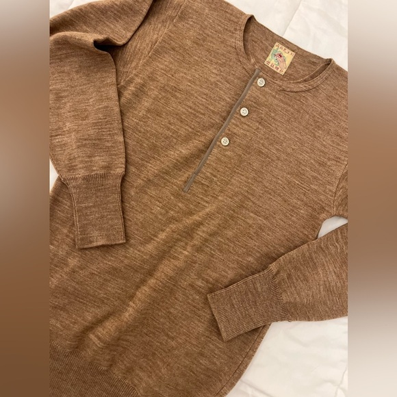 Rare Vintage Wool Henley Small | Japan Cicada Label | Ribbed Base Layer - Picture 1 of 15